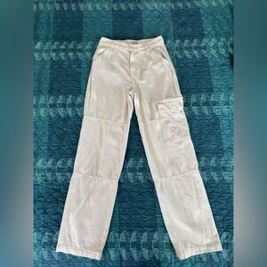 Reformation Bailey High Rise Utility Pants in Ivory